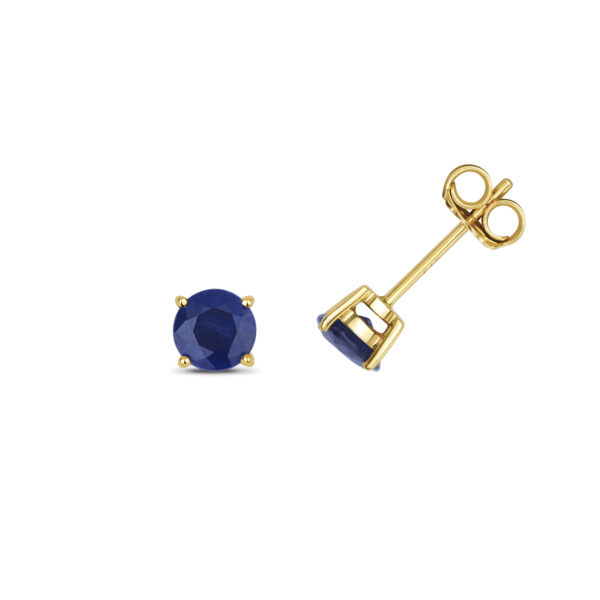 9 carat yellow gold sapphire roundl earrings