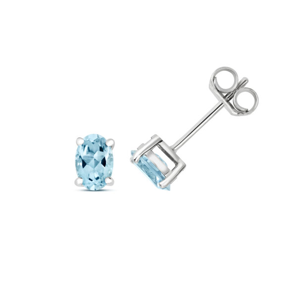 9 carat white gold aquamarine earrings