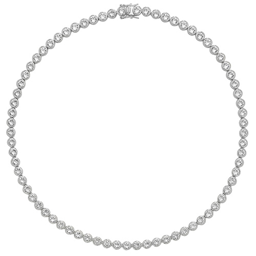 silver cz necklet