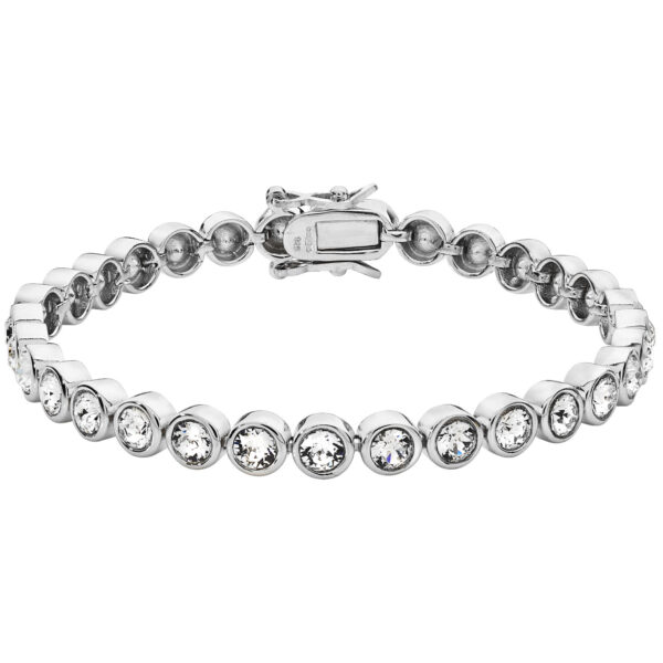 sterling silver cz set bracelet collet