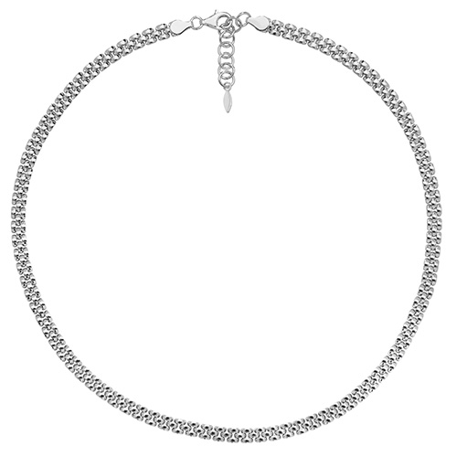 Silver watch link necklet