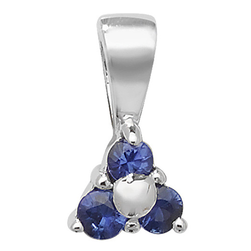 9 carat white gold sapphire pendant