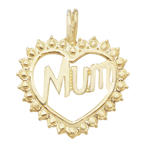 9 carat yellow gold mum pendant