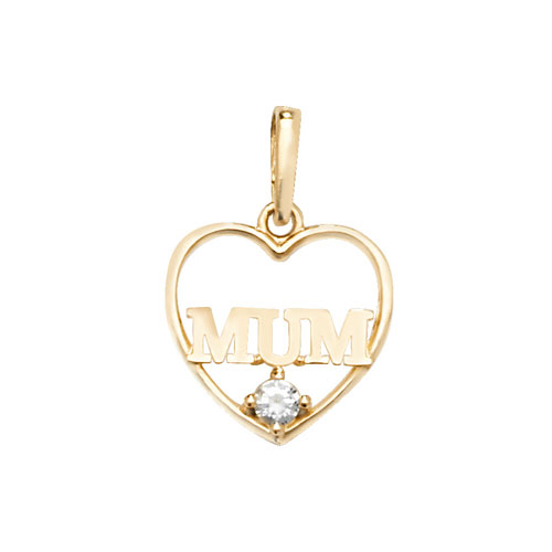 9 carat yellow gold mum pendant