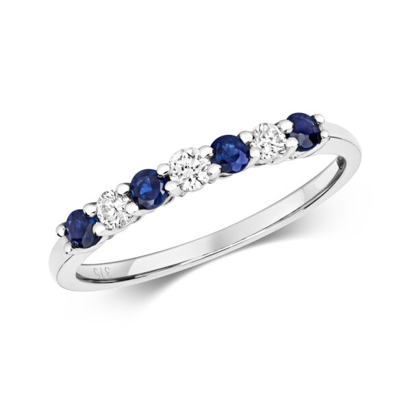 9 carat white gold sapphire and diamond eternity ring