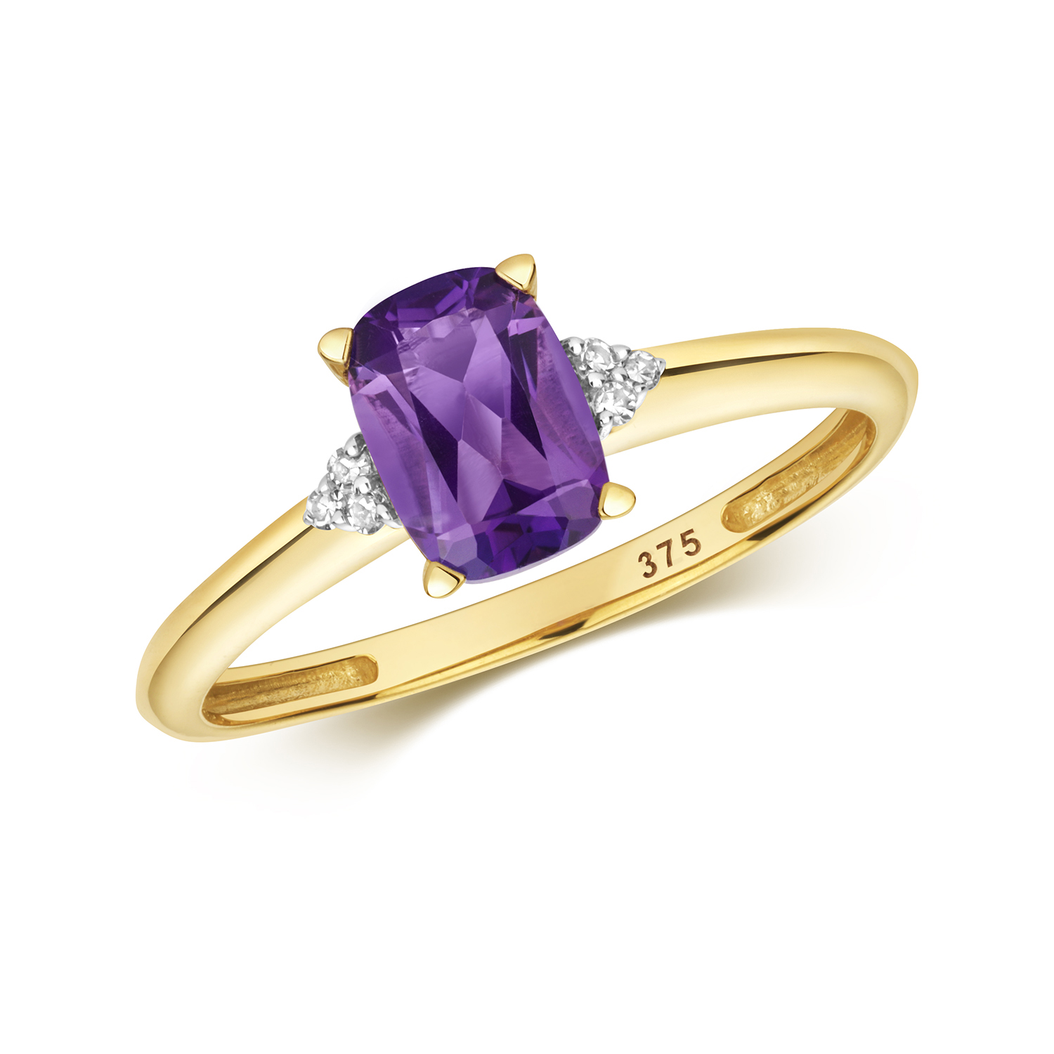 9 Carat Gold Amethyst And Diamond Ring - Northumberland Goldsmiths