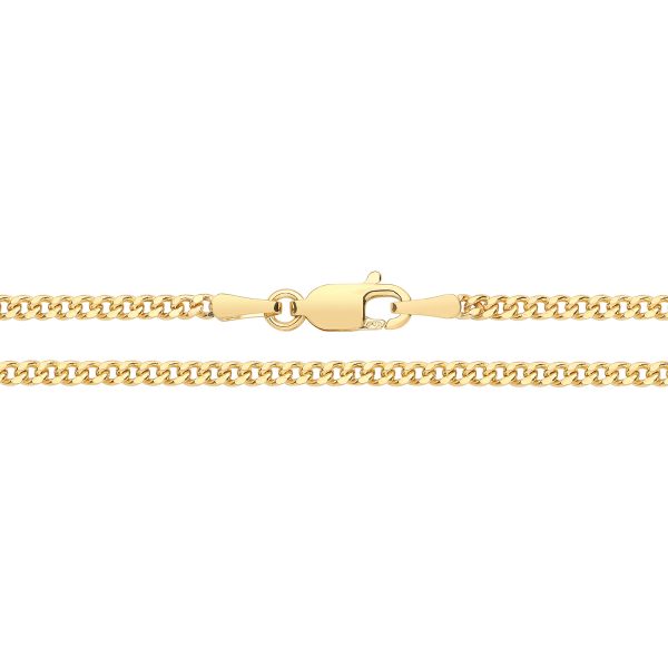 9 carat yellow gold close curb chain