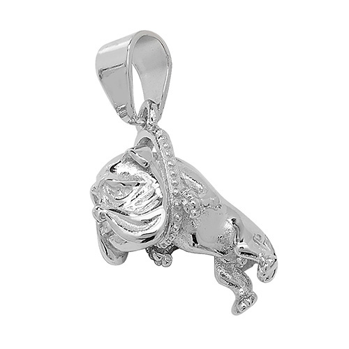 sterling silver bulldog pendant
