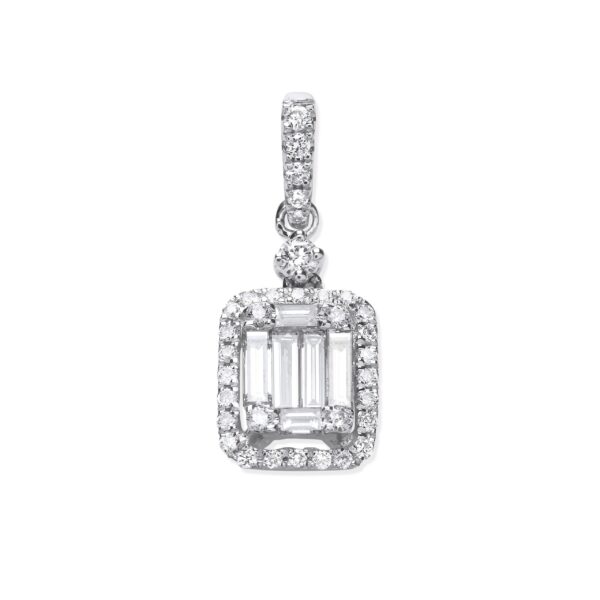 18 carat white gold diamond pendant