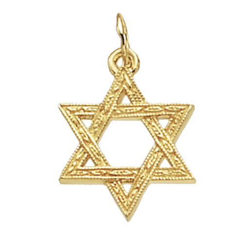 9 carat yellow gold star of david pendant