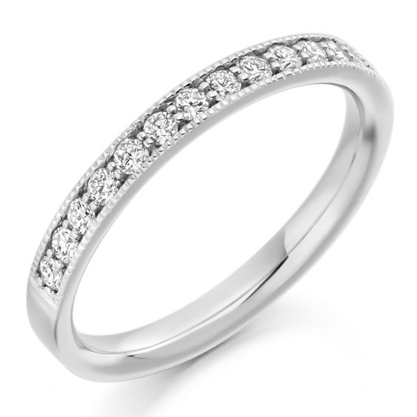 platinum diamond half eternity ring