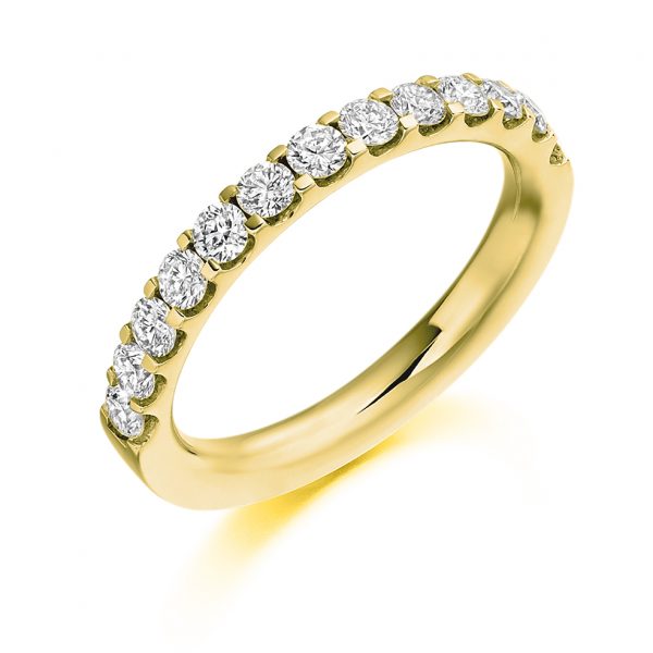 9 grata yellow gold diamond wedding band