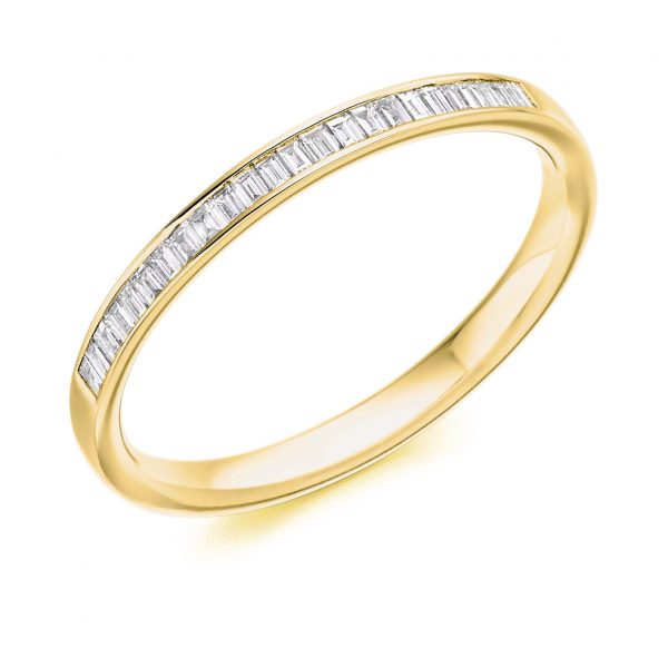 9 grata yellow gold baguette diamonds ring