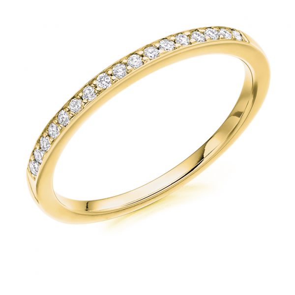 9 carat yellow gold diamond band