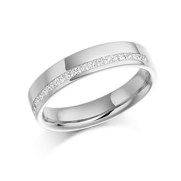 platinum wedding ring diamond princess cut
