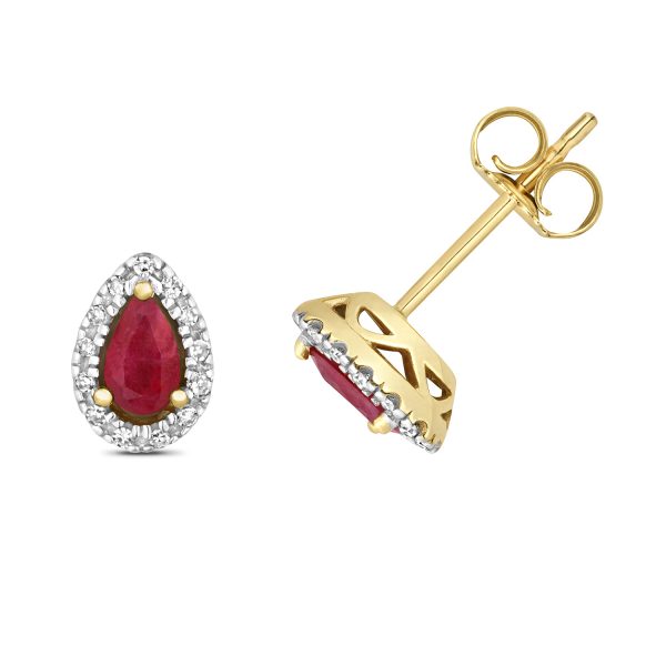 ruby and diamond gold earrings