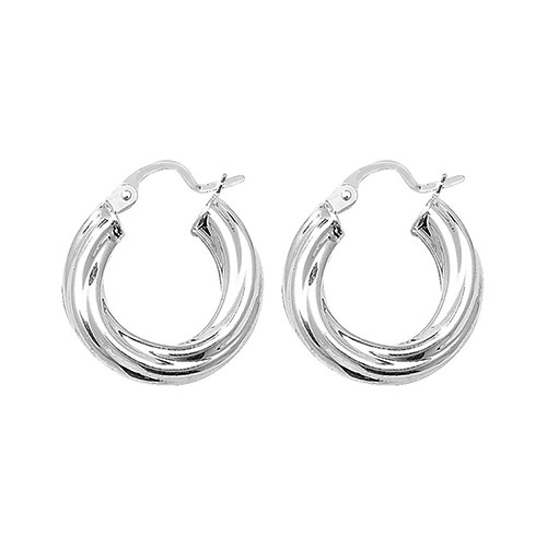 Sterling silver bold twist hoop earrings 10mm