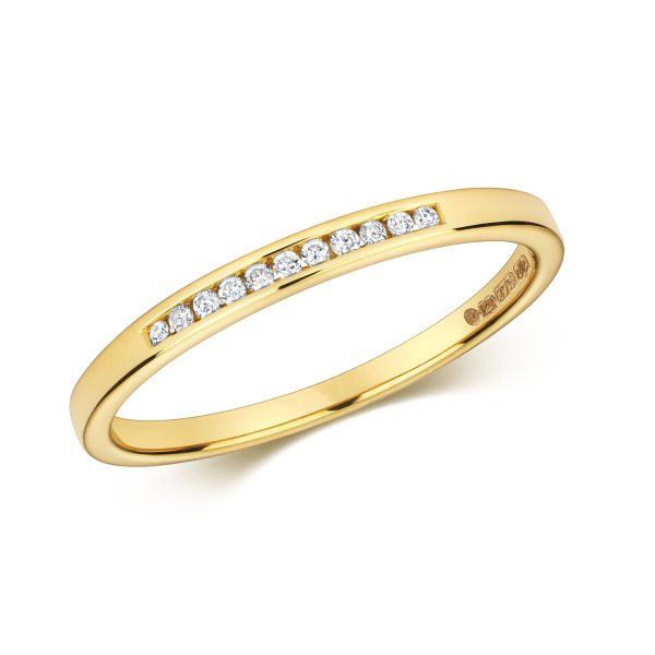 9 carat yellow gold diamond wedding ring