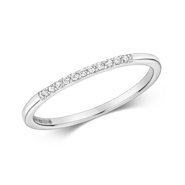 9 carat white gold diamond wedding band