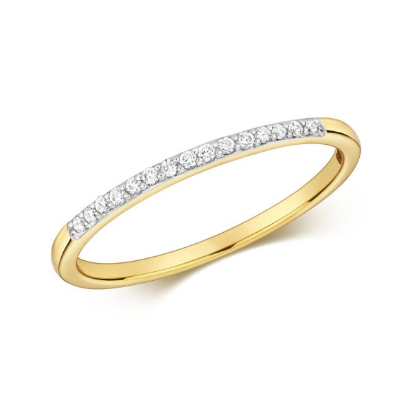 9 carat yellow gold diamond wedding ring