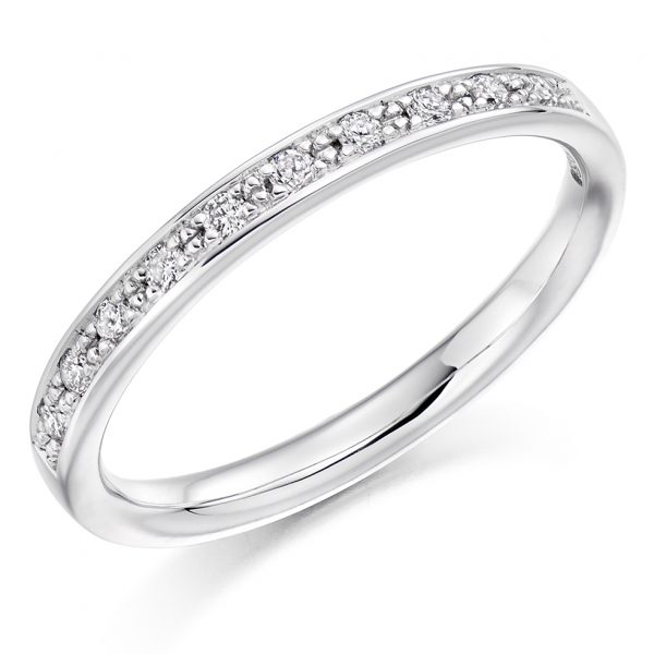 18 carat white gold diamond band