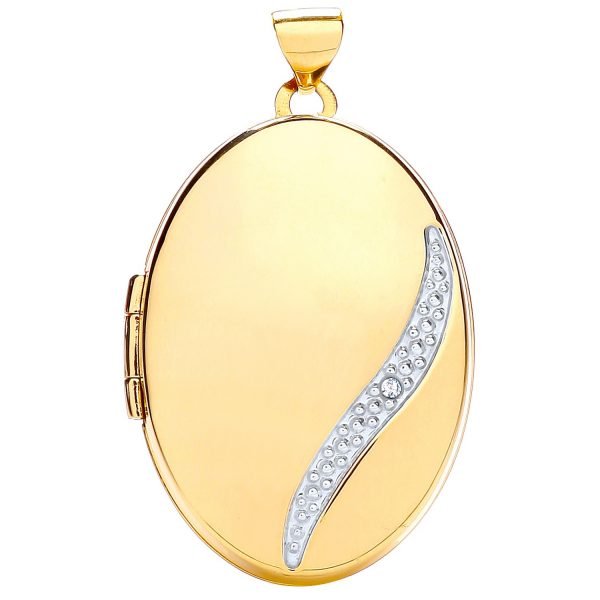 9 carat yellow gold swirl locket