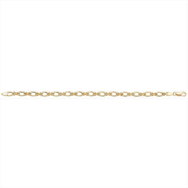 9 carat yellow gold fancy link bracelet