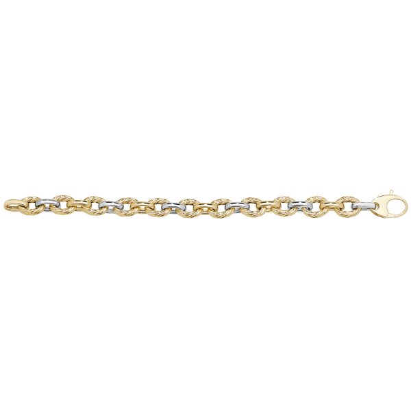 9 carat yellow and white gold bracelet