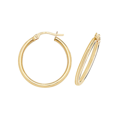 9 carat yellow gold hoop earrings