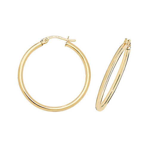 9 carat yellow gold hoop earrings