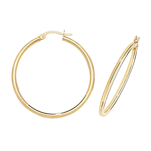 9 carat yellow gold hoop earrings