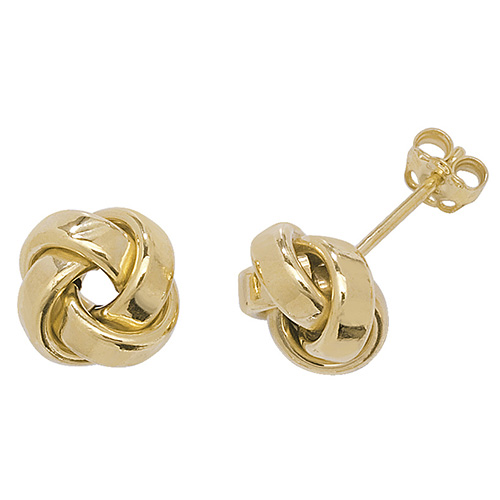 9 carat yellow gold knot earrings