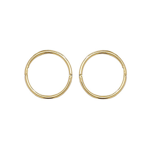 9 carat yellow gold plain hinged sleeper earrings