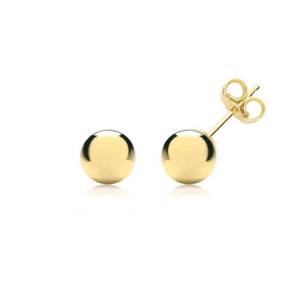 9 carat yellow gold ball stud earrings