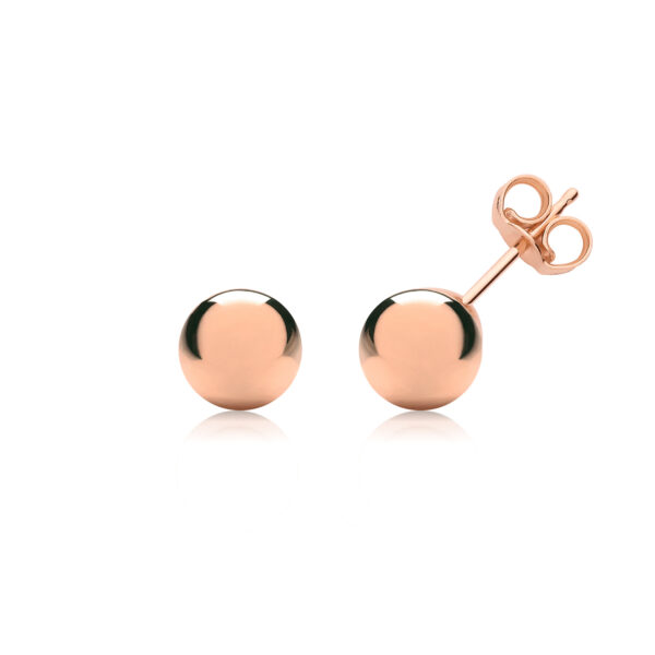 9 carat rose gold ball stud earrings