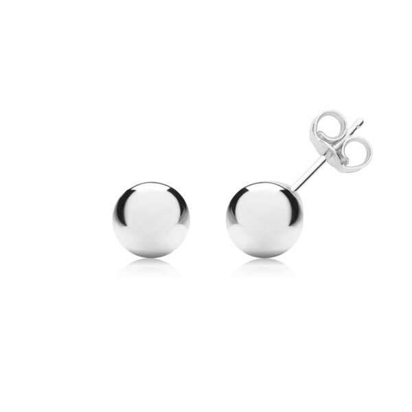 9 carat white gold ball stud earrings