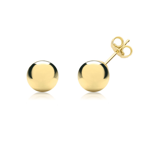 9 carat yellow gold 7mm stud earrings