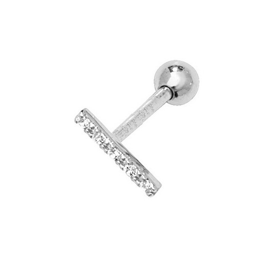 9 carat white gold cartilage earring