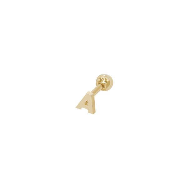 9 carat yellow gold initial cartilage earring