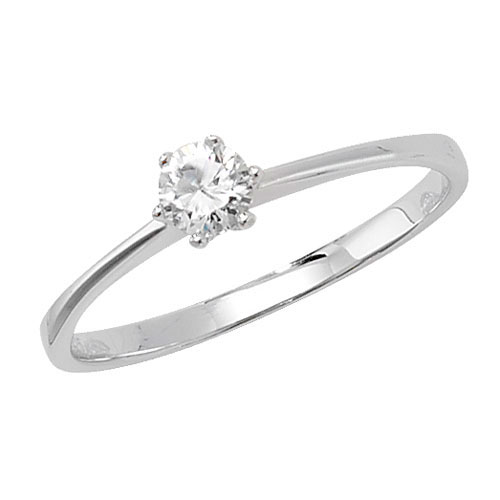 silver solitaire cz