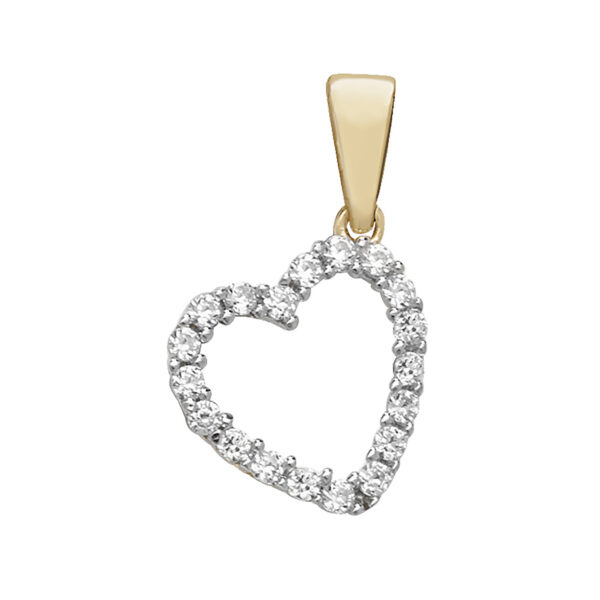 9ct Gold Offset Heart Charm