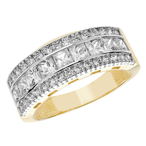 9 carat gold cz ring