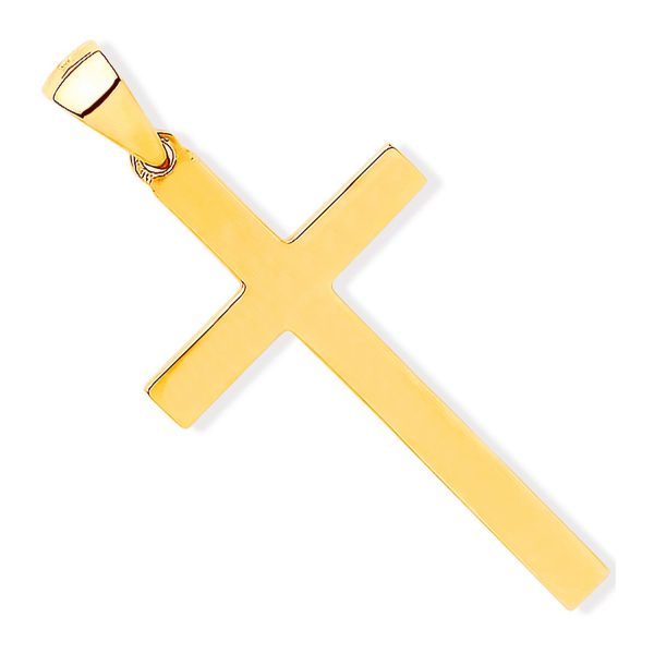 9 carat yellow gold plain cross pendant