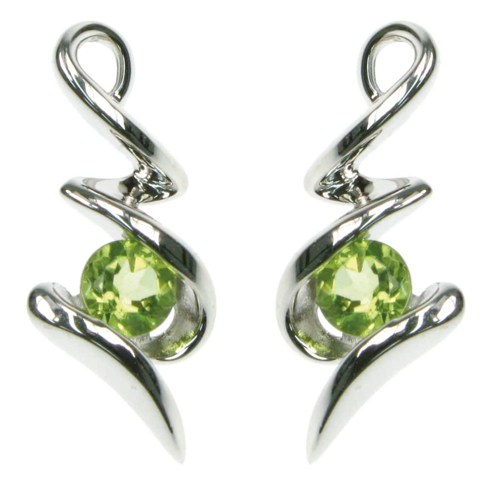 Silver and on sale peridot earrings