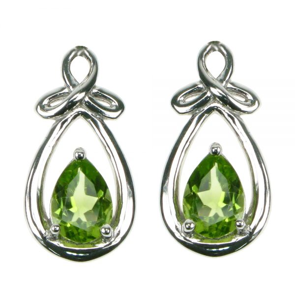 sterling silver peridot earrings