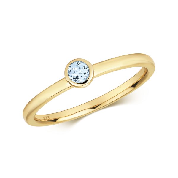 9 carat gold aquamarine ring