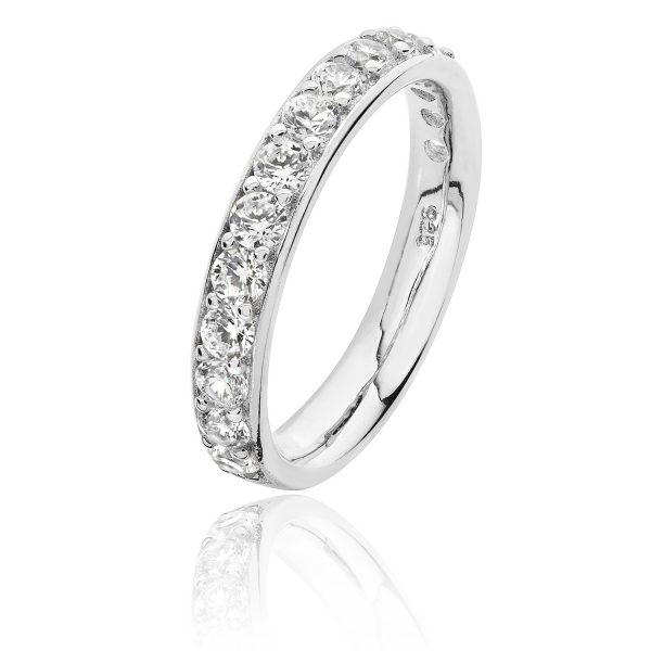 sterling silver cubic zirconia wedding ring