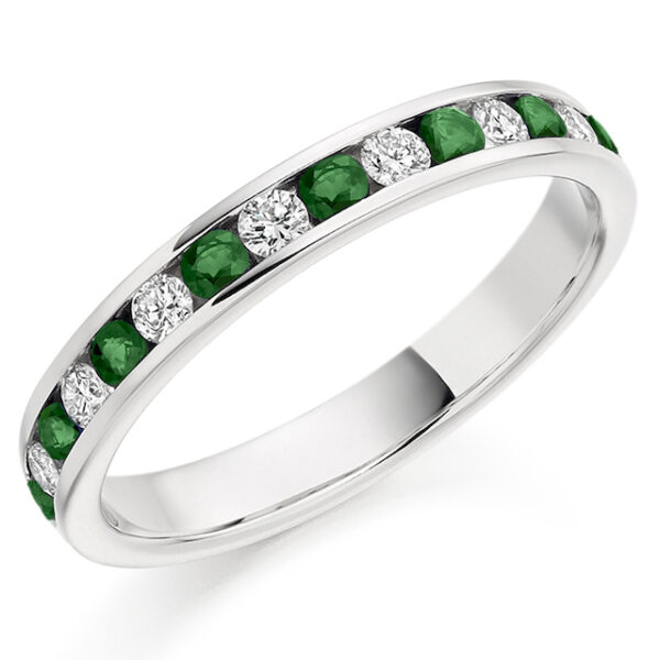 emerald and diamond eternity ring
