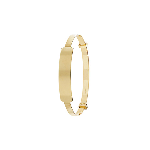 9 carat yellow gold plain id baby bangle expandable