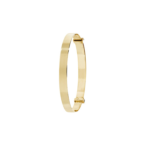 9 carat yellow gold 4mm plain traditional expandable baby bangle